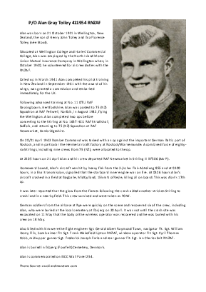 A preview of a PDF biography for Tolley, Alan Gray